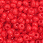 11/0 Preciosa Seed Beads Opaque Medium Red #34913